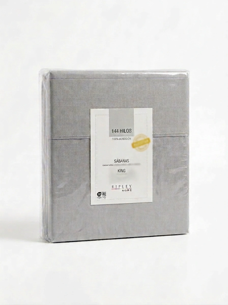 SET SÁBANAS KING 100%ALGODÓN 144H LISA GRIS - 3