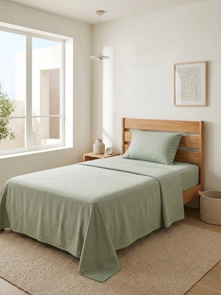 SET DE SÁBANAS RIPLEY HOME LISA 144 HILOS 1.5 PLAZAS VERDE - 1