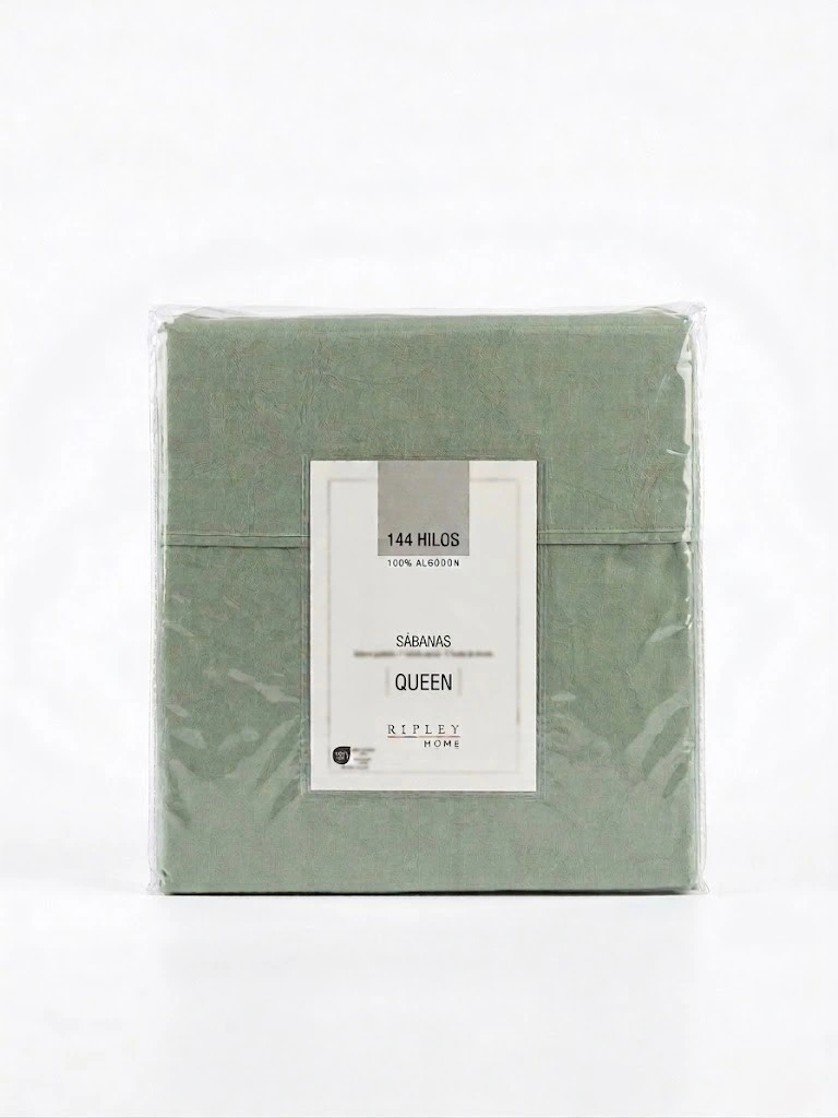 SET SÁBANAS QUEEN 100%ALGODÓN 144H LISA VERDE - 3