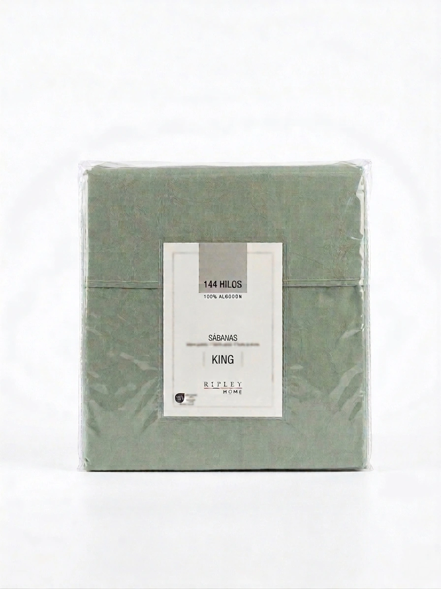 SET SÁBANAS KING 100%ALGODÓN 144H LISA VERDE - 3