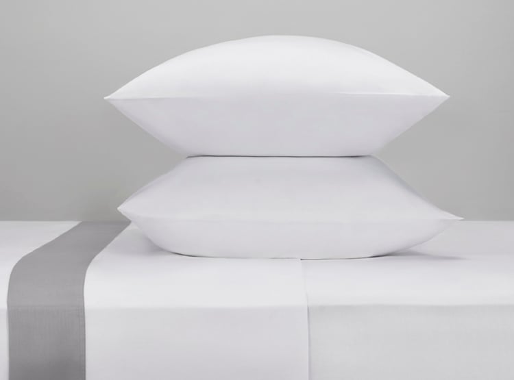 SET DE SÁBANAS MAISON LINETT SATEN 400 HILOS 2 PLAZAS BLANCO/GRIS - 1