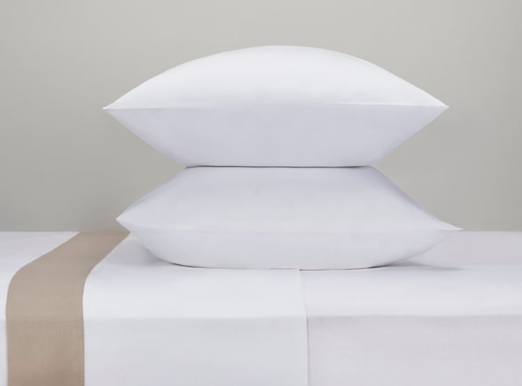 SET DE SÁBANAS MAISON LINETT SATEN 400 HILOS 2 PLAZAS BLANCO/TAUPE - 1