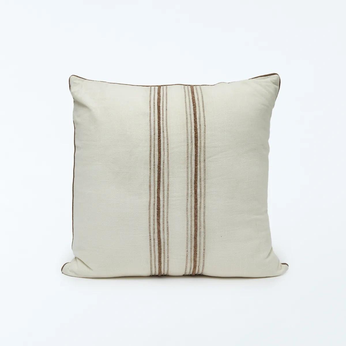 COJÍN MAISON LINETT LINO LÍNEAS 60X60 CM TAUPE - 2