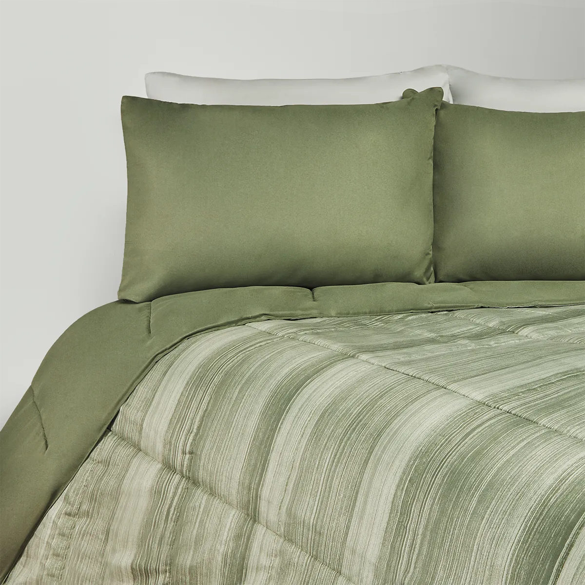 SET DE CAMA RIPLEY HOME MICROFIBRA KING VERDE - 2