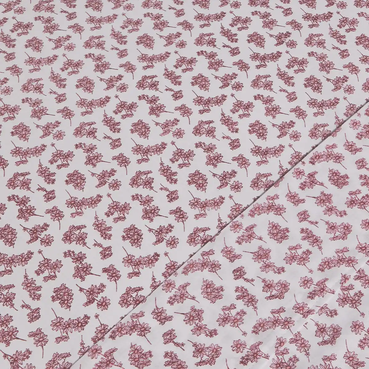 SET SÁBANAS RIPLEY HOME ESTAMPADA 144 HILOS 1.5 PLAZAS 100% ALGODÓN FLOR BURDEO - 3