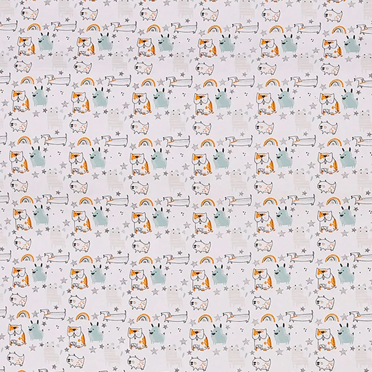 SET SÁBANAS RIPLEY HOME 1.5 PLAZAS 100% ALGODÓN PERRITOS ARCOIRIS - 3