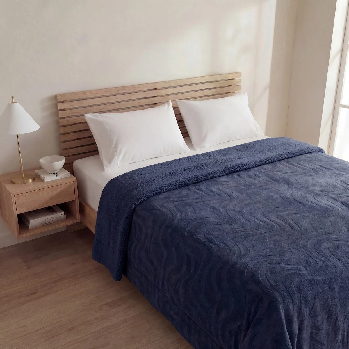 EDREDÓN RIPLEY HOME SHERPA GEO KING AZUL - 1