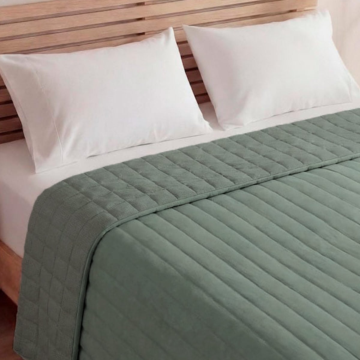 CUBRECAMA RIPLEY HOME WAFFLE 2 PLAZAS VERDE - 2