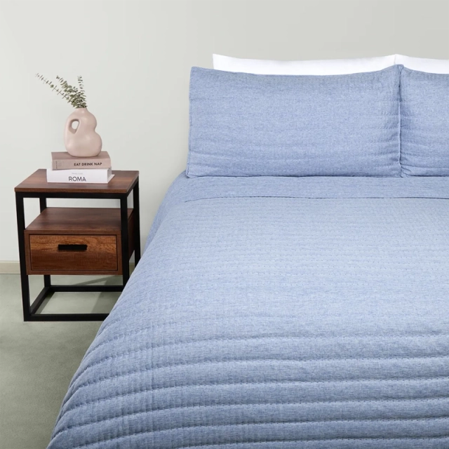 CUBRECAMA RIPLEY HOME CATIONIC 2 PLAZAS AZUL - 1