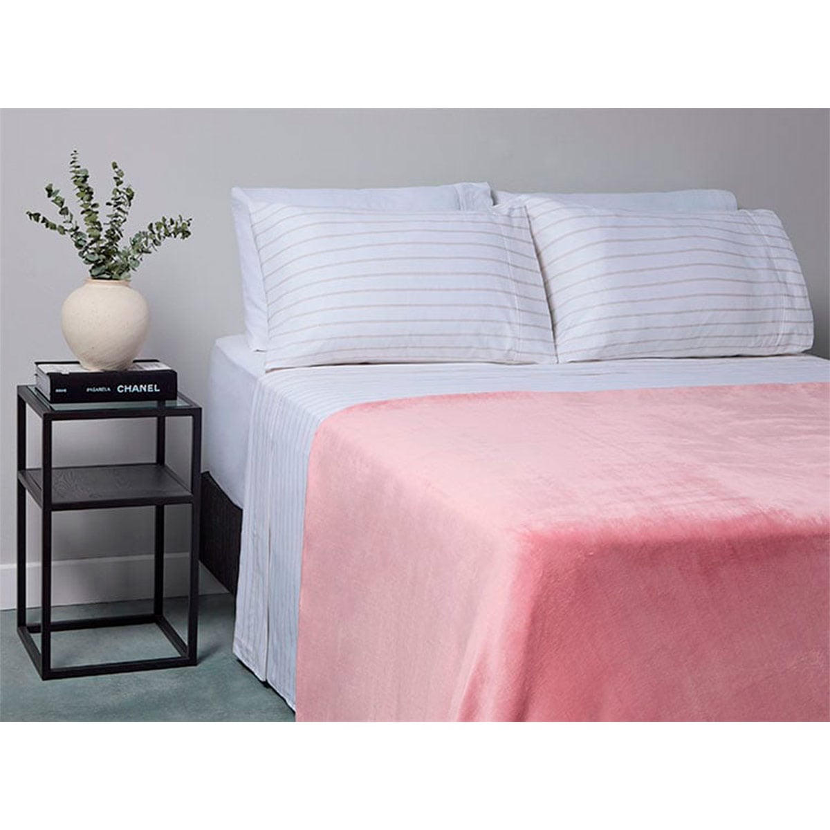 FRAZADA RIPLEY HOME FLANNEL CSHERPA KING PALO ROSA - 1