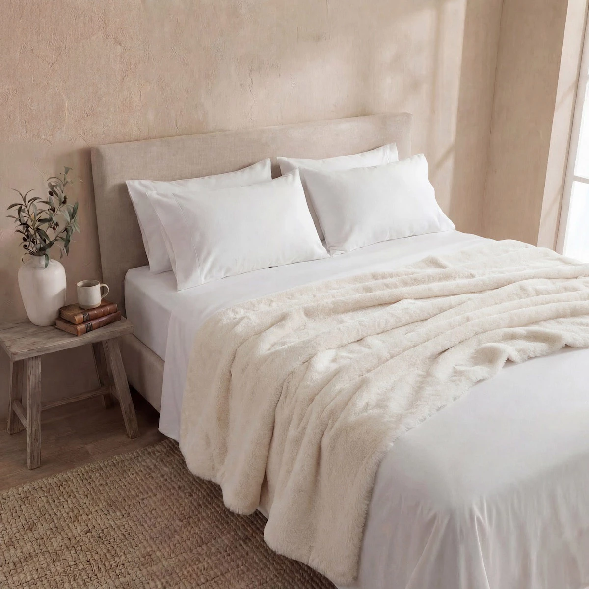 MANTA MAISON LINETT PELUDA BLANCA - 1