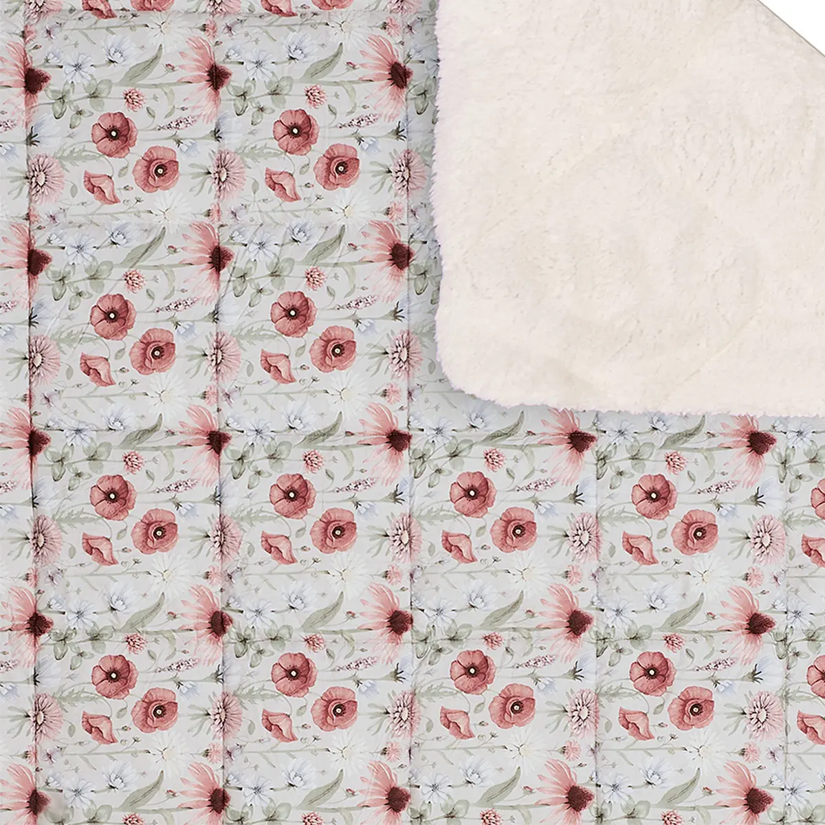 EDREDÓN RIPLEY HOME MICROFIBRA CON SHERPA 1.5PL FLORES ACUARELA - 2