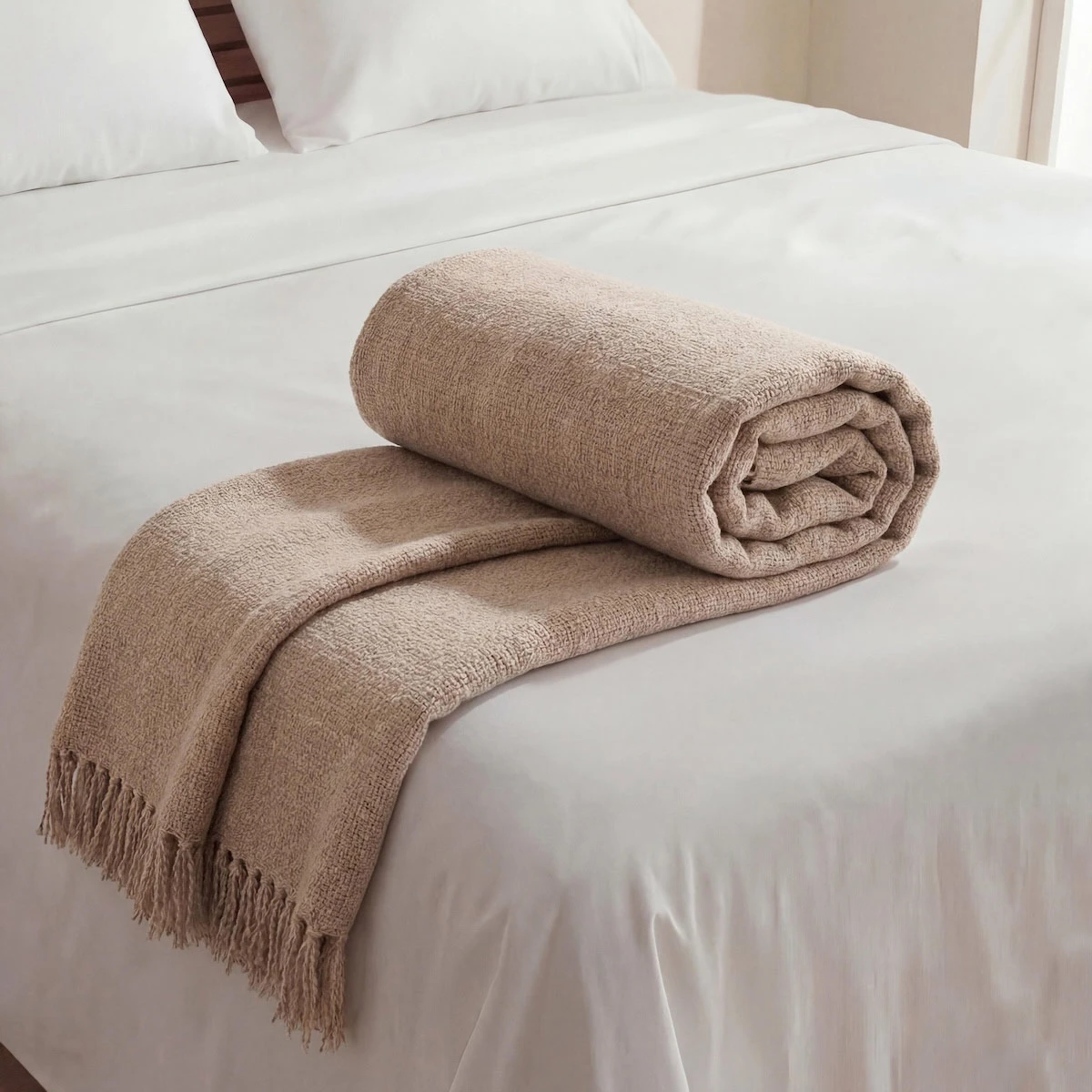 MANTA MAISON LINETT CHENILLE TAUPE - 2