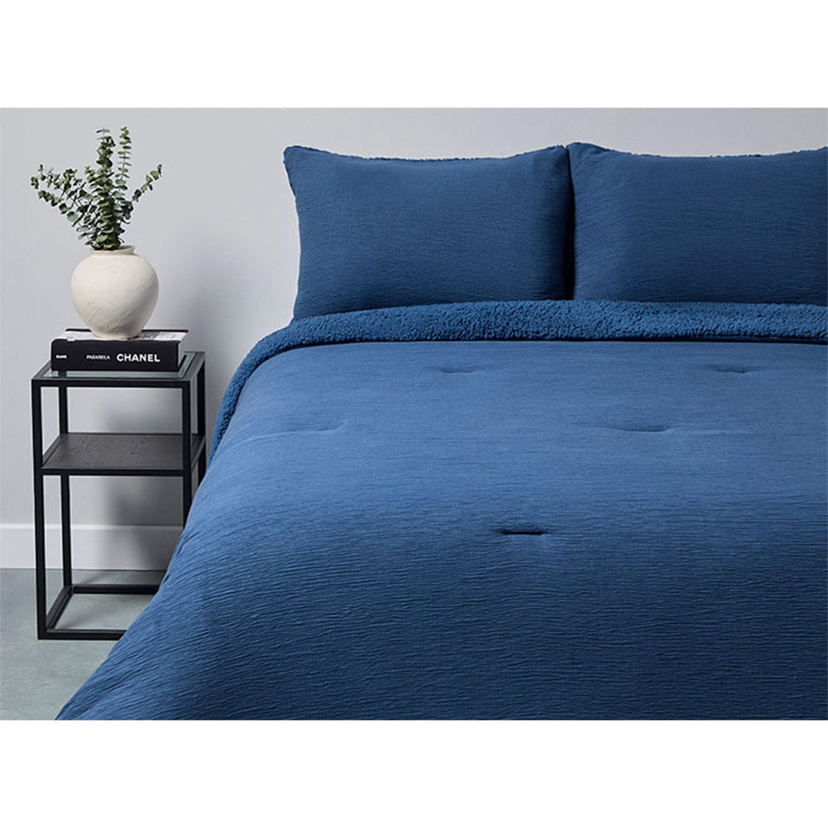 EDREDÓN RIPLEY HOME ARRUGAS SHERPA AZUL KING - 1