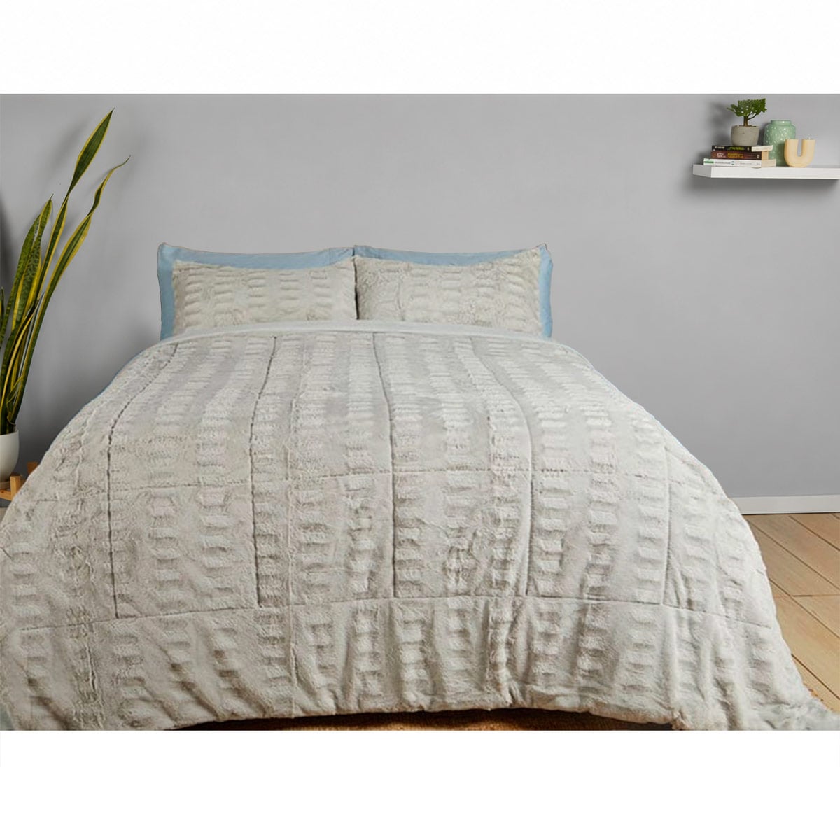 EDREDÓN RIPLEY HOME RABBIT SHERPA 1.5PL GRIS - 1