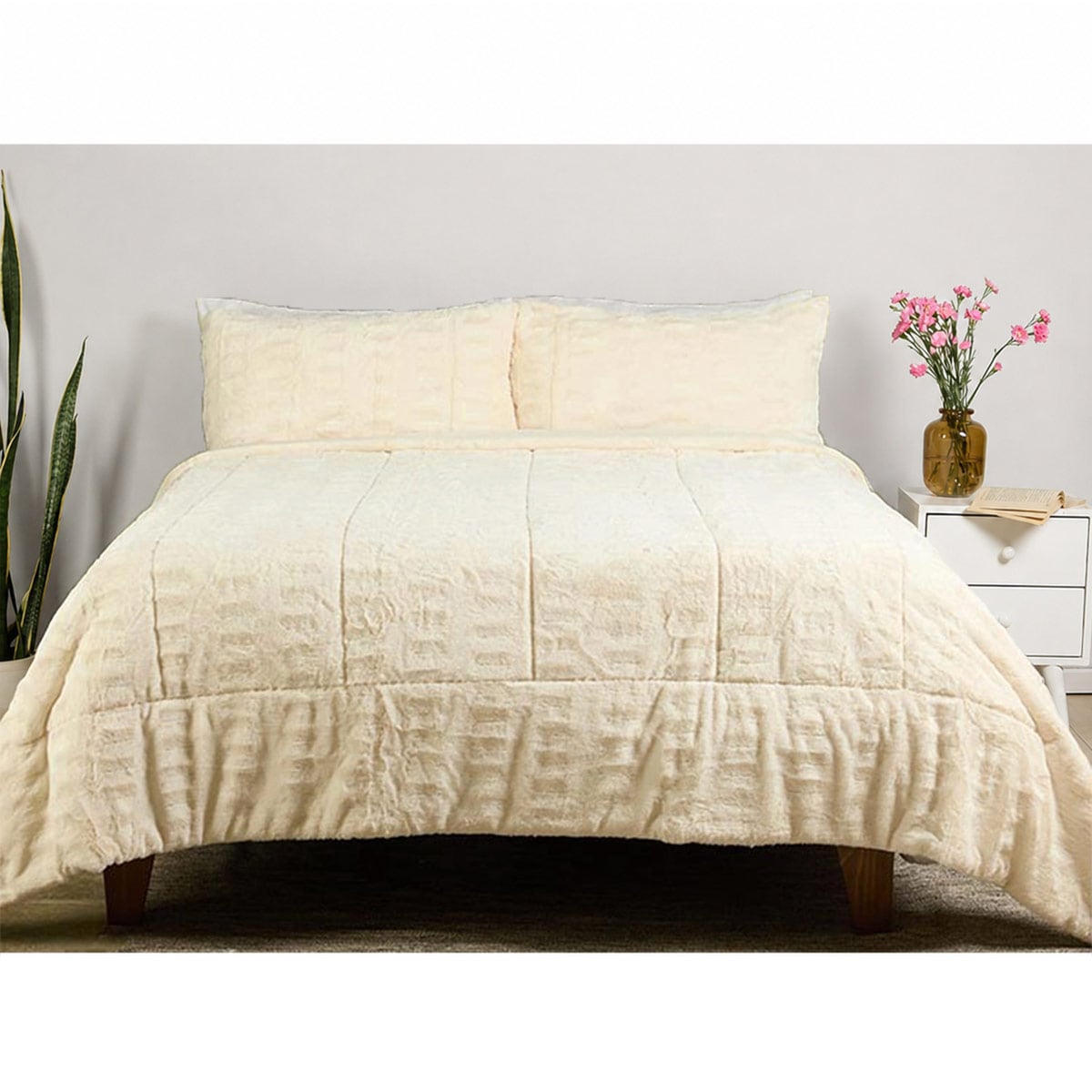 EDREDÓN RIPLEY HOME RABBIT SHERPA 2PL IVORY - 1