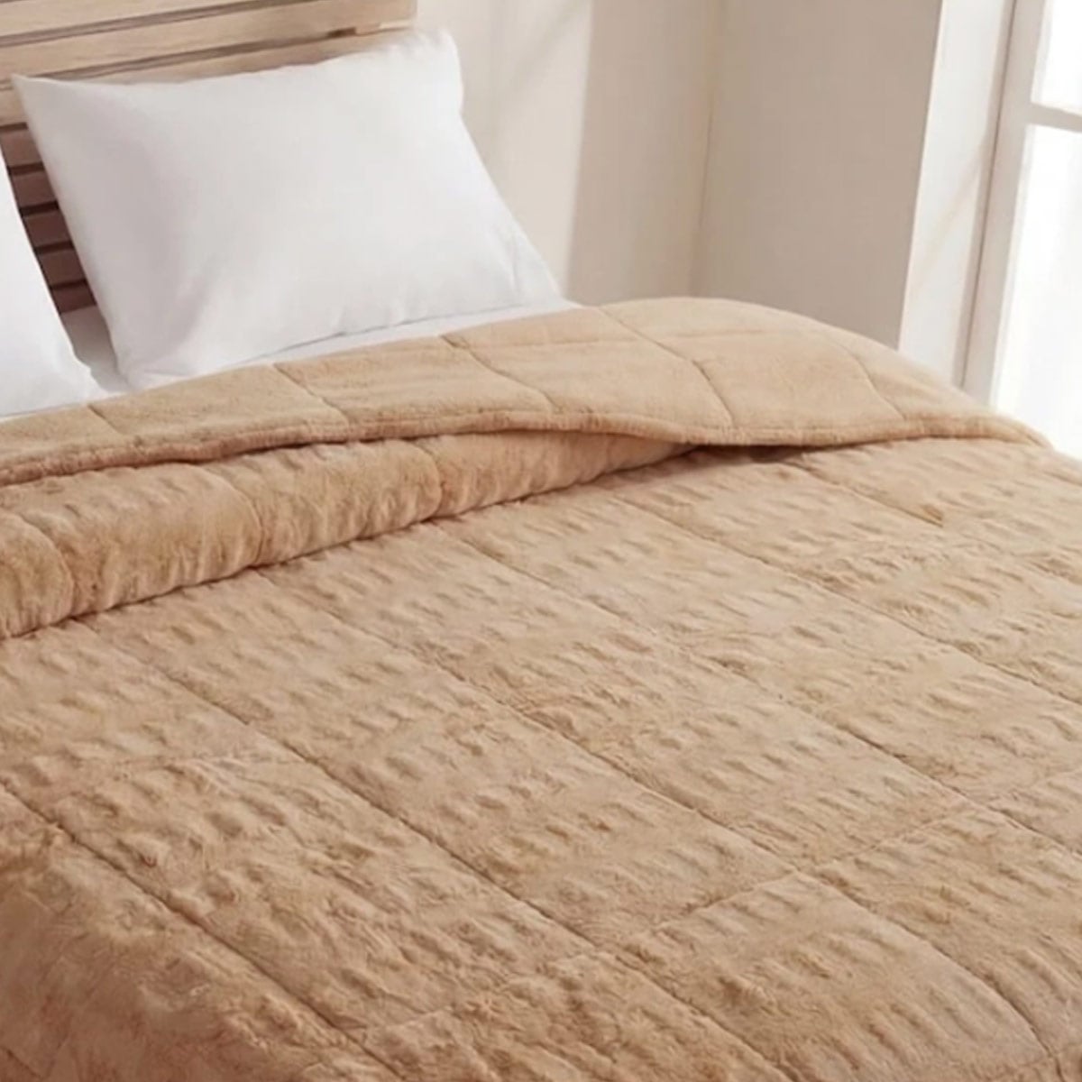 EDREDÓN RIPLEY HOME RABBIT SHERPA 1.5PL TAUPE - 2