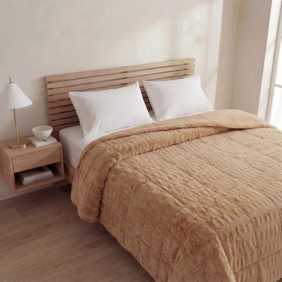 EDREDÓN RIPLEY HOME RABBIT SHERPA QUEEN TAUPE - 1