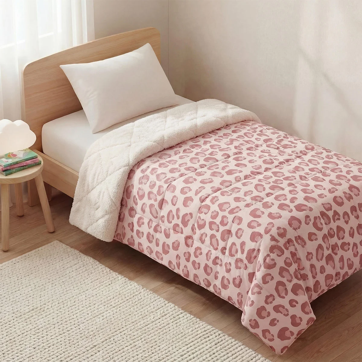 EDREDÓN RIPLEY HOME MICROFIBRA SHERPA 1.5PL ANIMAL PRINT - 1