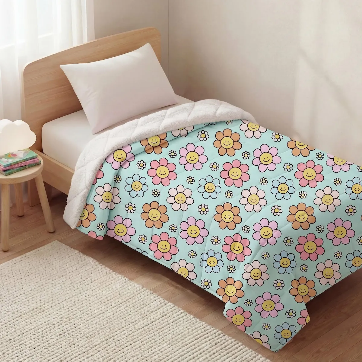 EDREDÓN RIPLEY HOME MICROFIBRA SHERPA 2PL FLOR - 1