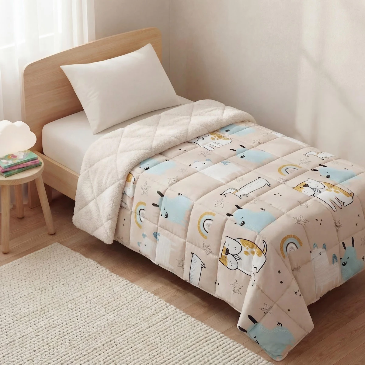 EDREDÓN RIPLEY HOME MICROFIBRA SHERPA 1.5PL PERRO - 1