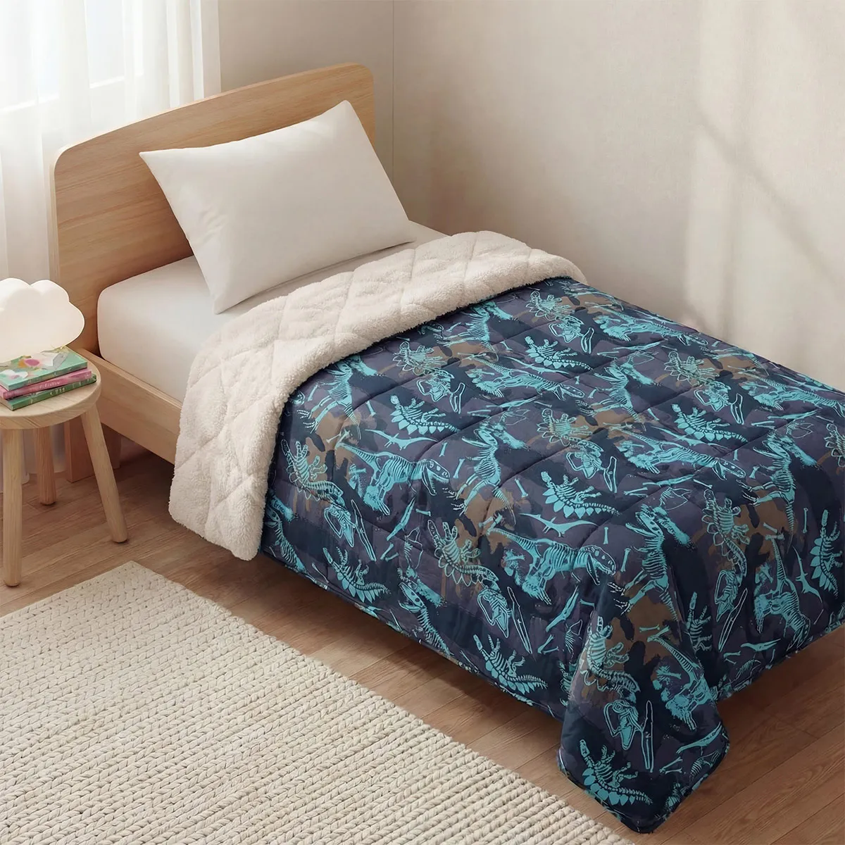 EDREDÓN RIPLEY HOME MICROFIBRA SHERPA 1.5PL DINO - 1