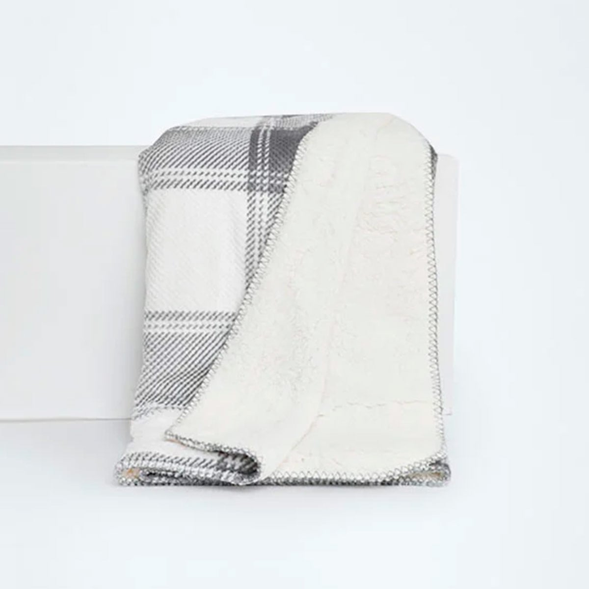 MANTA RIPLEY HOME WAFFLE CSHERPA ESCOCESA GRIS - 1