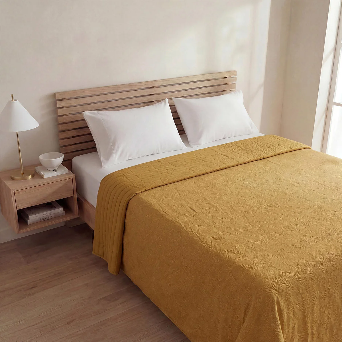 CUBRECAMA VELVET GREEK MOSTAZA QUEEN - 1