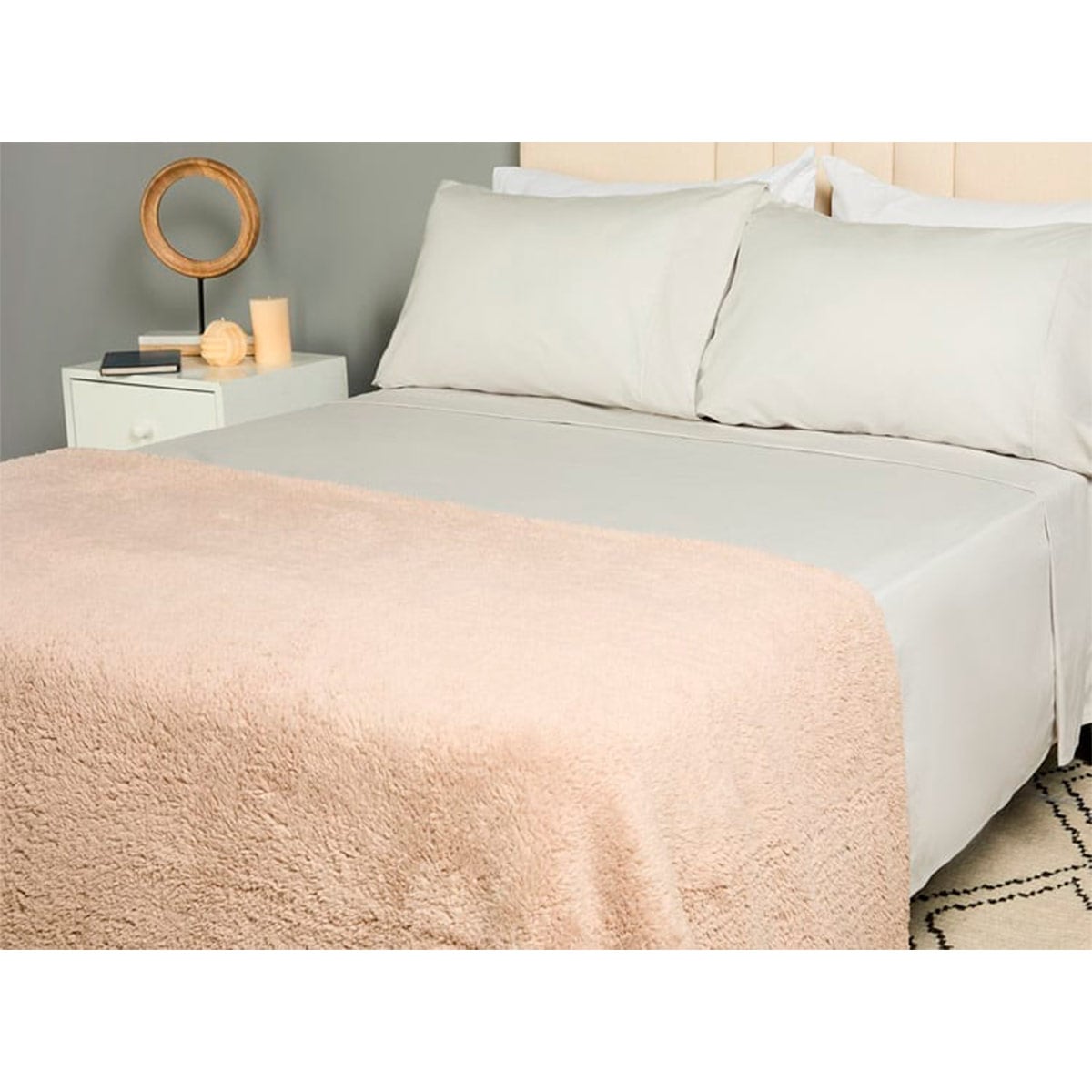 FRAZADA RIPLEY HOME SHERPA PELUDA 1.5PL IVORY - 1