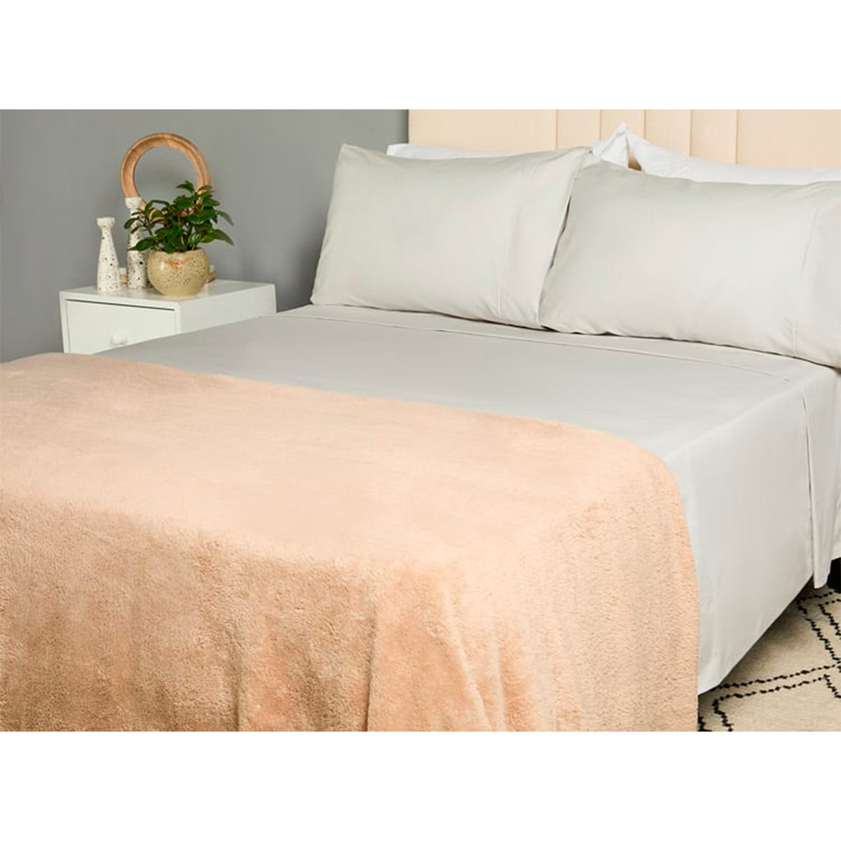 FRAZADA RIPLEY HOME SHERPA PELUDA 1.5PL TAUPE - 1