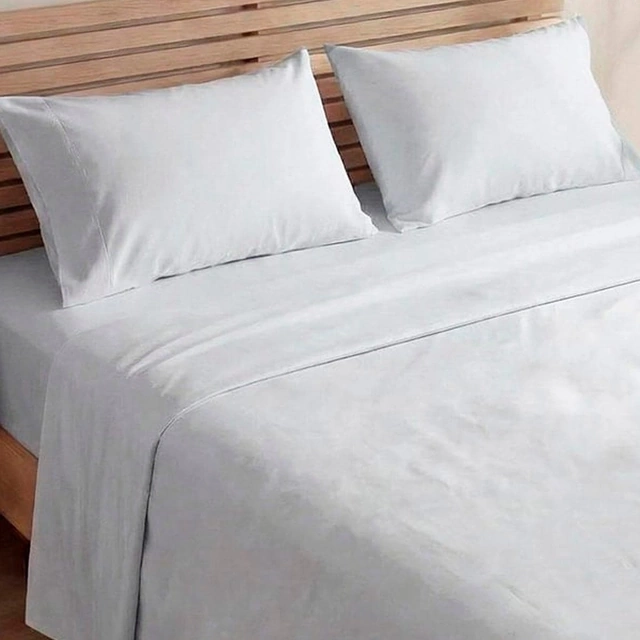 SET X2 SÁBANAS LISAS QUEEN + 4 FUNDAS DE ALMOHADAS ROSA/BLANCO - 5