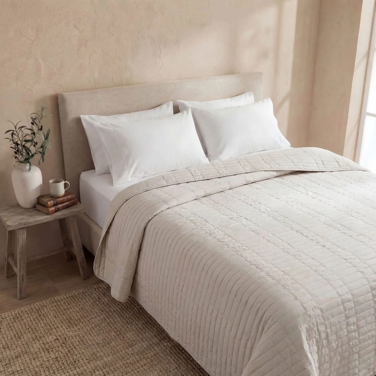 EDREDÓN MAISON LINETT KING JACQUARD GRIS - 1