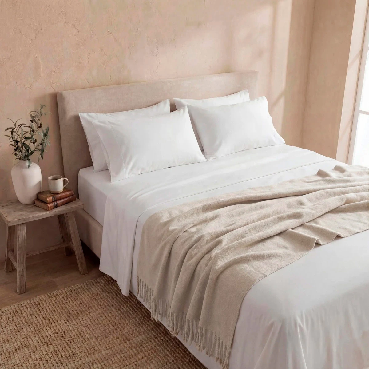 MANTA MAISON LINETT FLECOS IVORY WOOLBLEND - 1