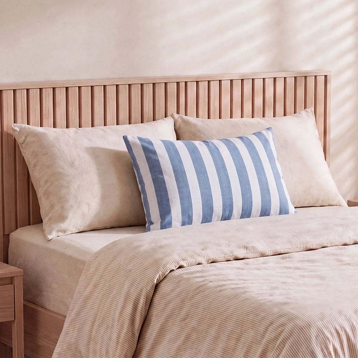 FUNDA ALMOHADA RIPLEY HOME EDREDÓN STRIPES 50X70 CM AZUL - 1