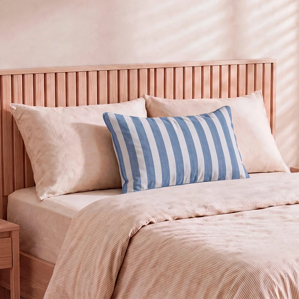 FUNDA ALMOHADA RIPLEY HOME EDREDÓN STRIPES 50X90 CM AZUL - 1