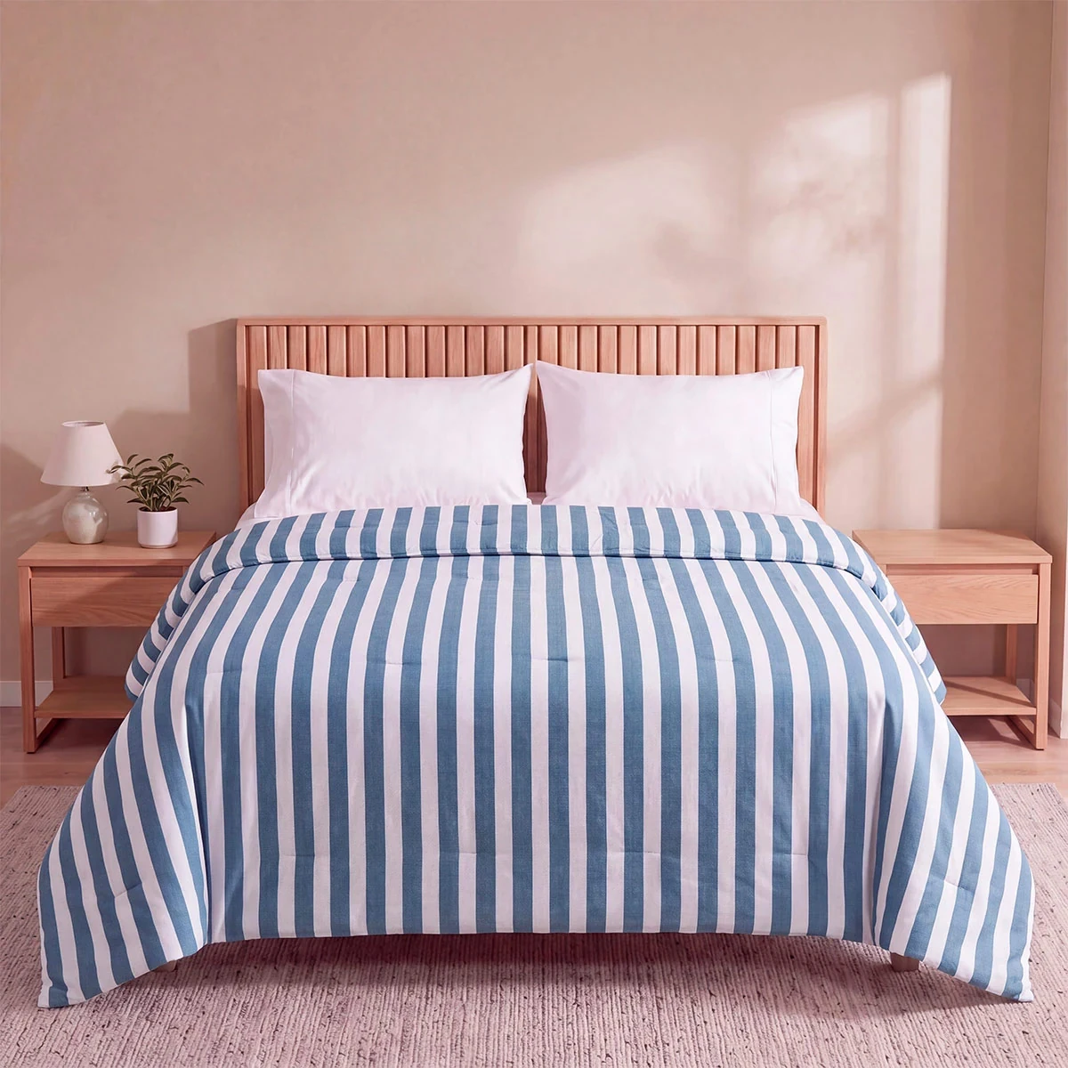 EDREDÓN RIPLEY HOME STRIPES KING AZUL - 1