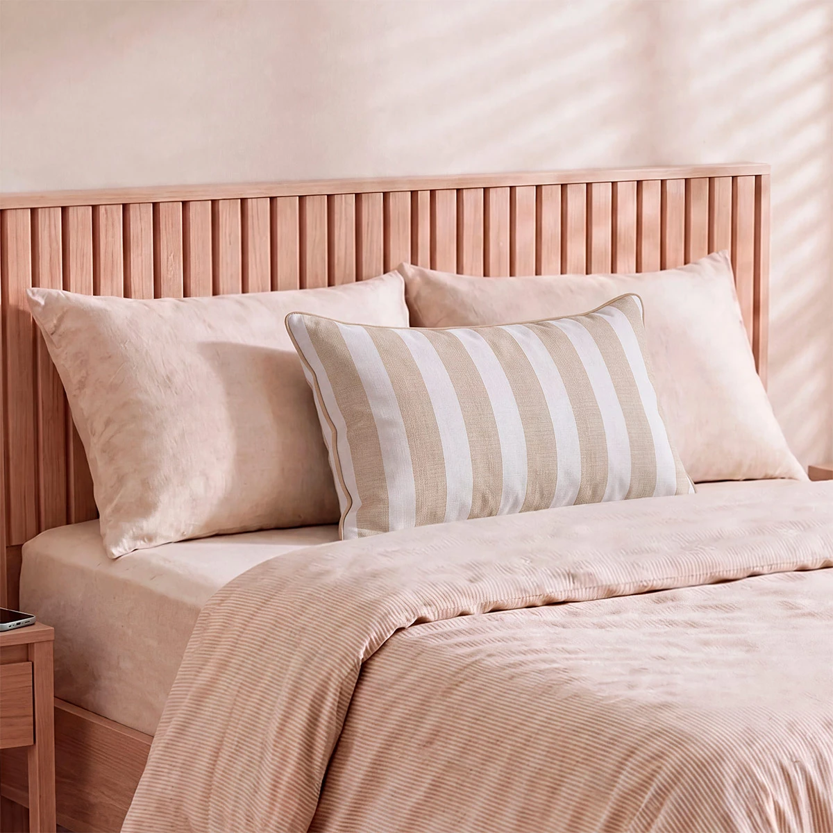 FUNDA ALMOHADA RIPLEY HOME EDREDÓN STRIPES 50X70 CM TAUPE - 1