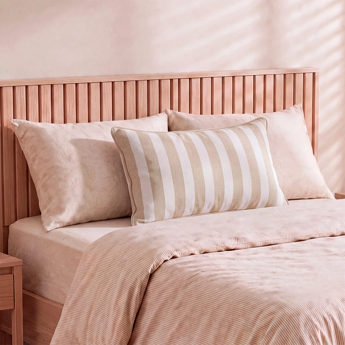 FUNDA ALMOHADA RIPLEY HOME EDREDÓN STRIPES 50X90 CM TAUPE - 1