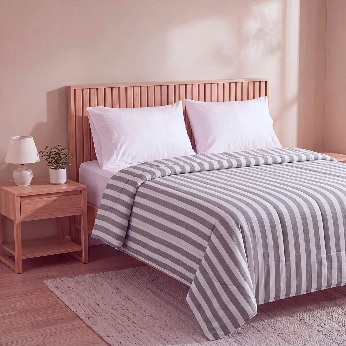 EDREDÓN RIPLEY HOME STRIPES KING GRIS - 2