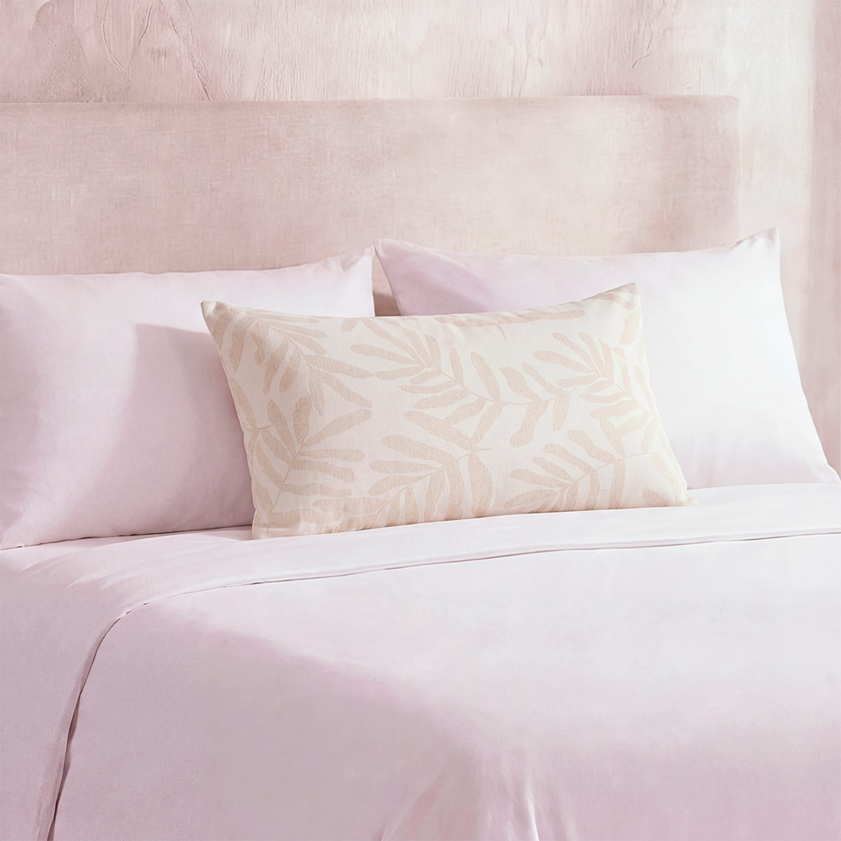 FUNDA DE ALMOHADA MAISON LINETT EDREDÓN HOJAS OLIVO 50X90 CM GRIS - 1