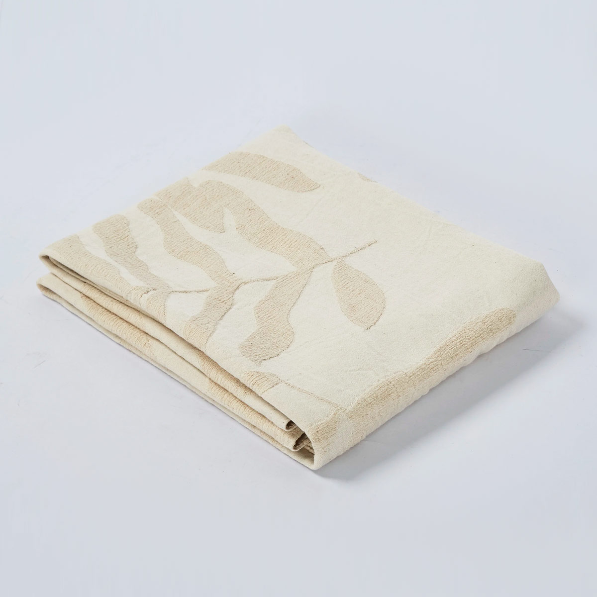 FUNDA DE ALMOHADA MAISON LINETT EDREDÓN HOJAS OLIVO 50X90 CM GRIS - 2