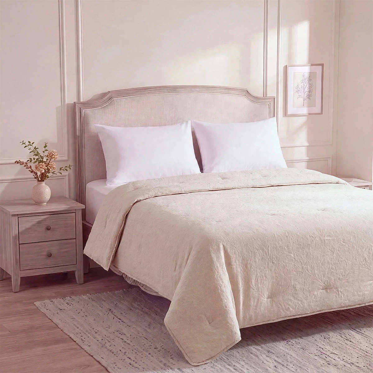 EDREDÓN RIPLEY HOME ROM KING JACQUARD BLANCO - 2
