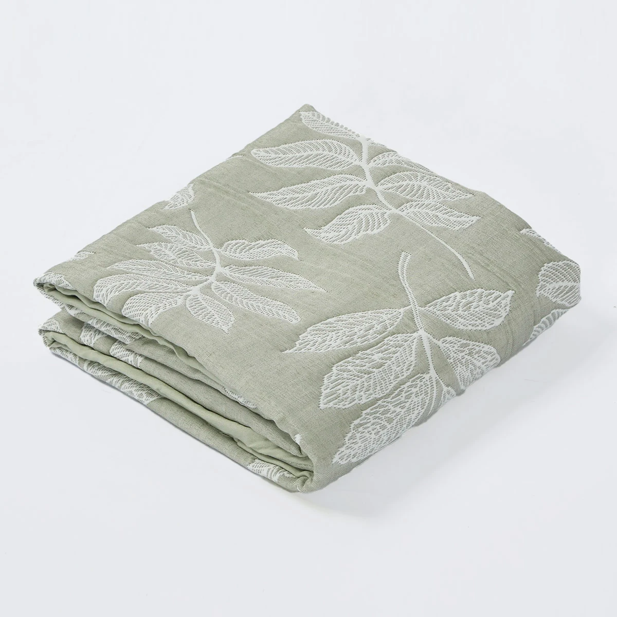 FUNDA DE ALMOHADA RIPLEY HOME CUBRECAMA JACQUARD 50X70 CM HOJAS VERDE - 2