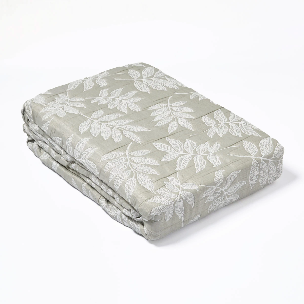 CUBRECAMA RIPLEY HOME JACQUARD KING HOJAS VERDE - 4