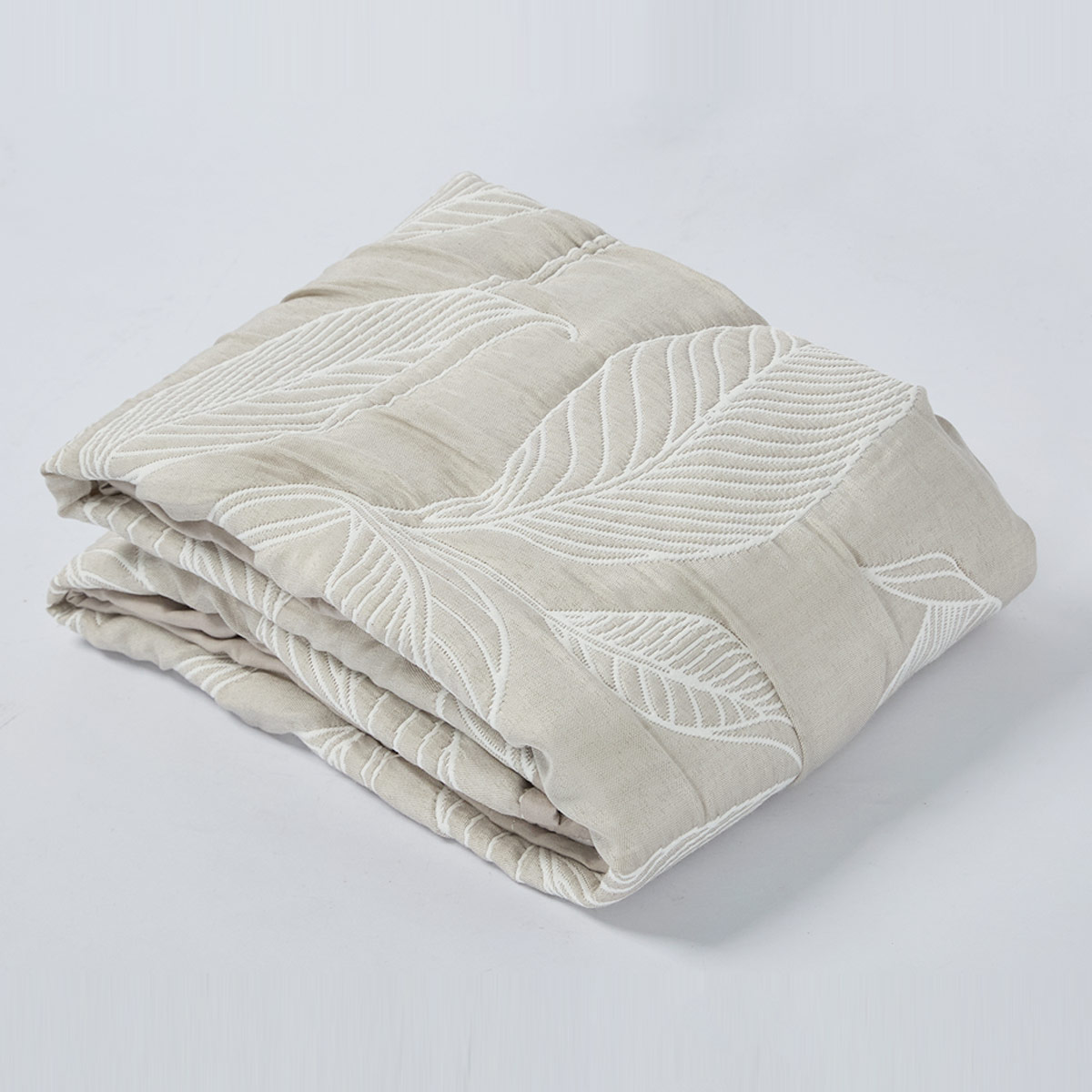 FUNDA DE ALMOHADA RIPLEY HOME CUBRECAMA JACQUARD 50X90 CM HOJAS TAUPE - 2