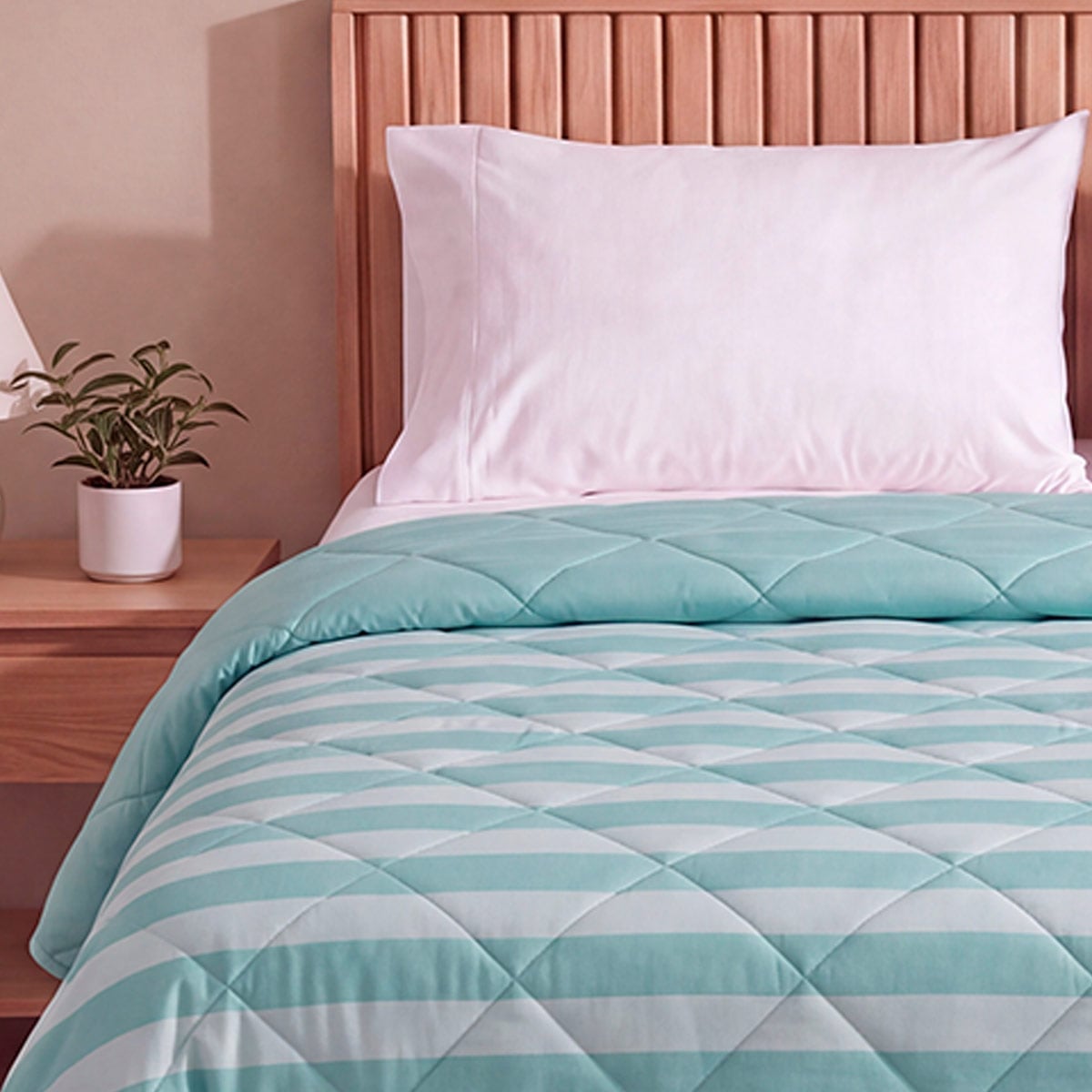 EDREDON RIPLEY HOME PROMO 1.5 PLAZAS RAYAS AQUA - 3