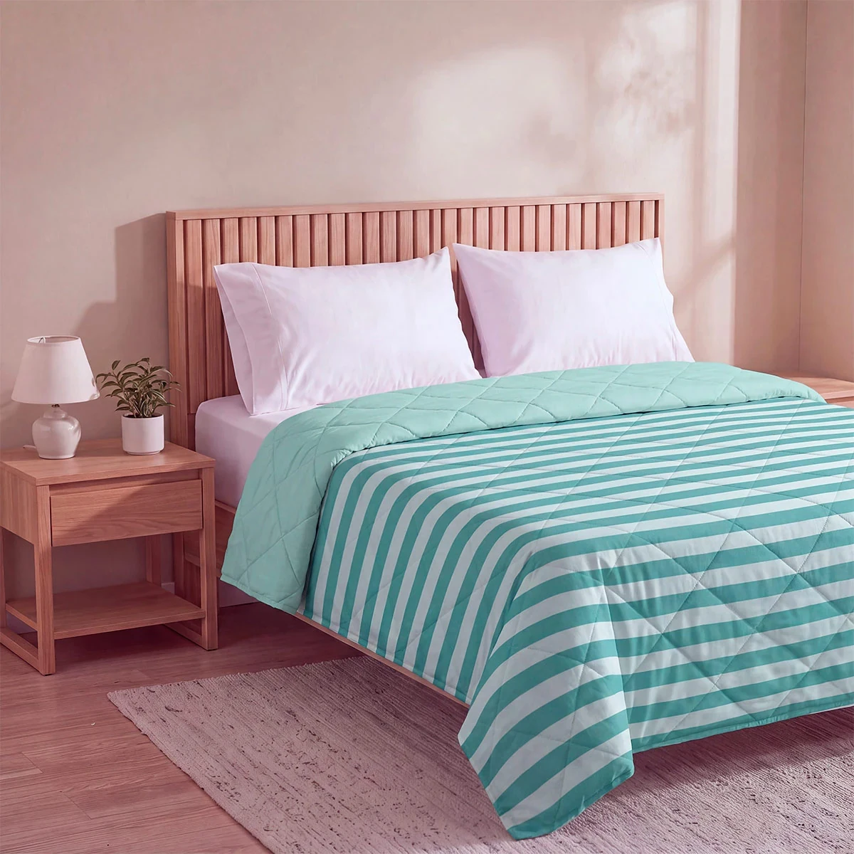 EDREDÓN RIPLEY HOME PROMO RAYAS 2 PLAZAS AQUA - 2