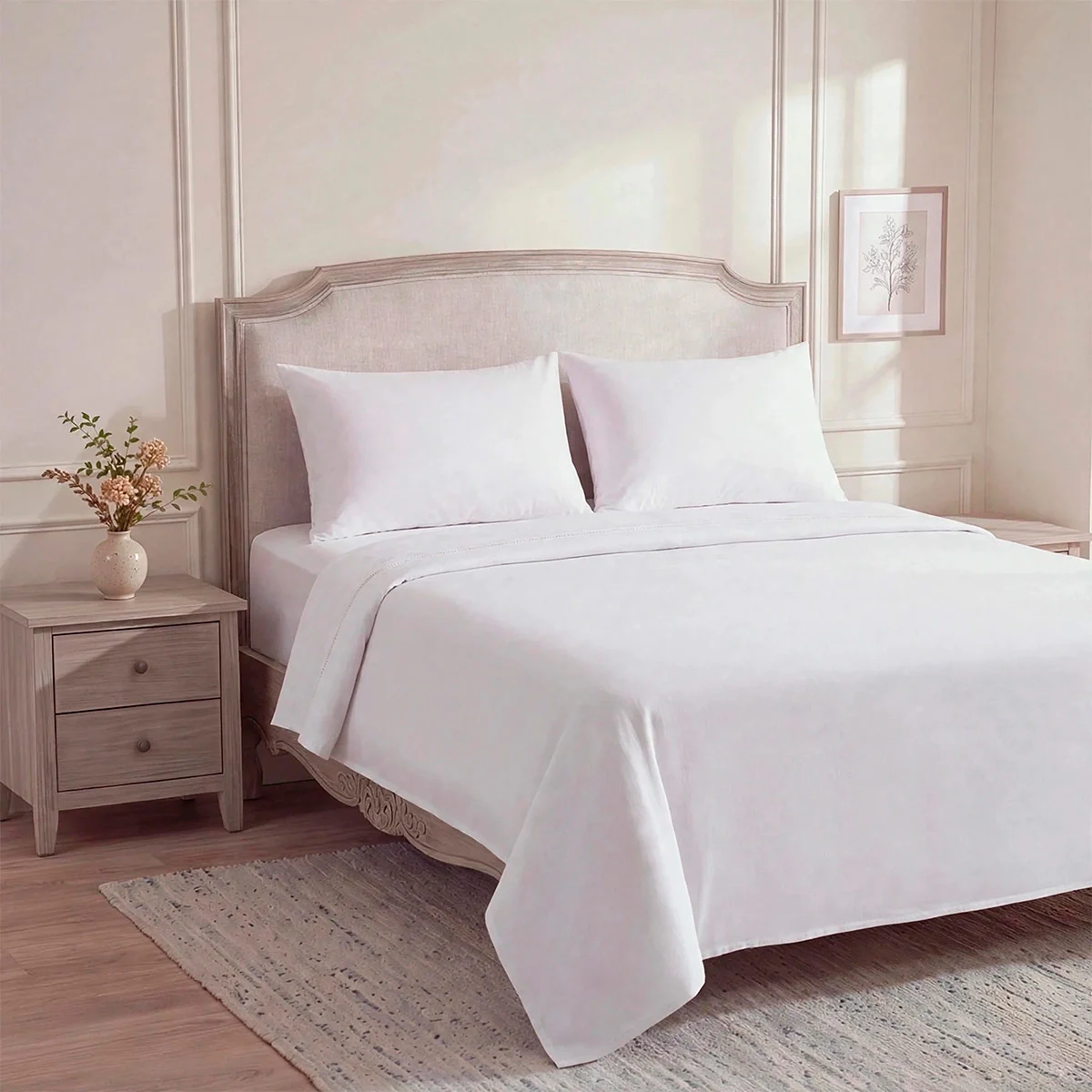 SET SÁBANAS RIPLEY HOME BRODERIE QUEEN ROM HUECOS BLANCO - 2