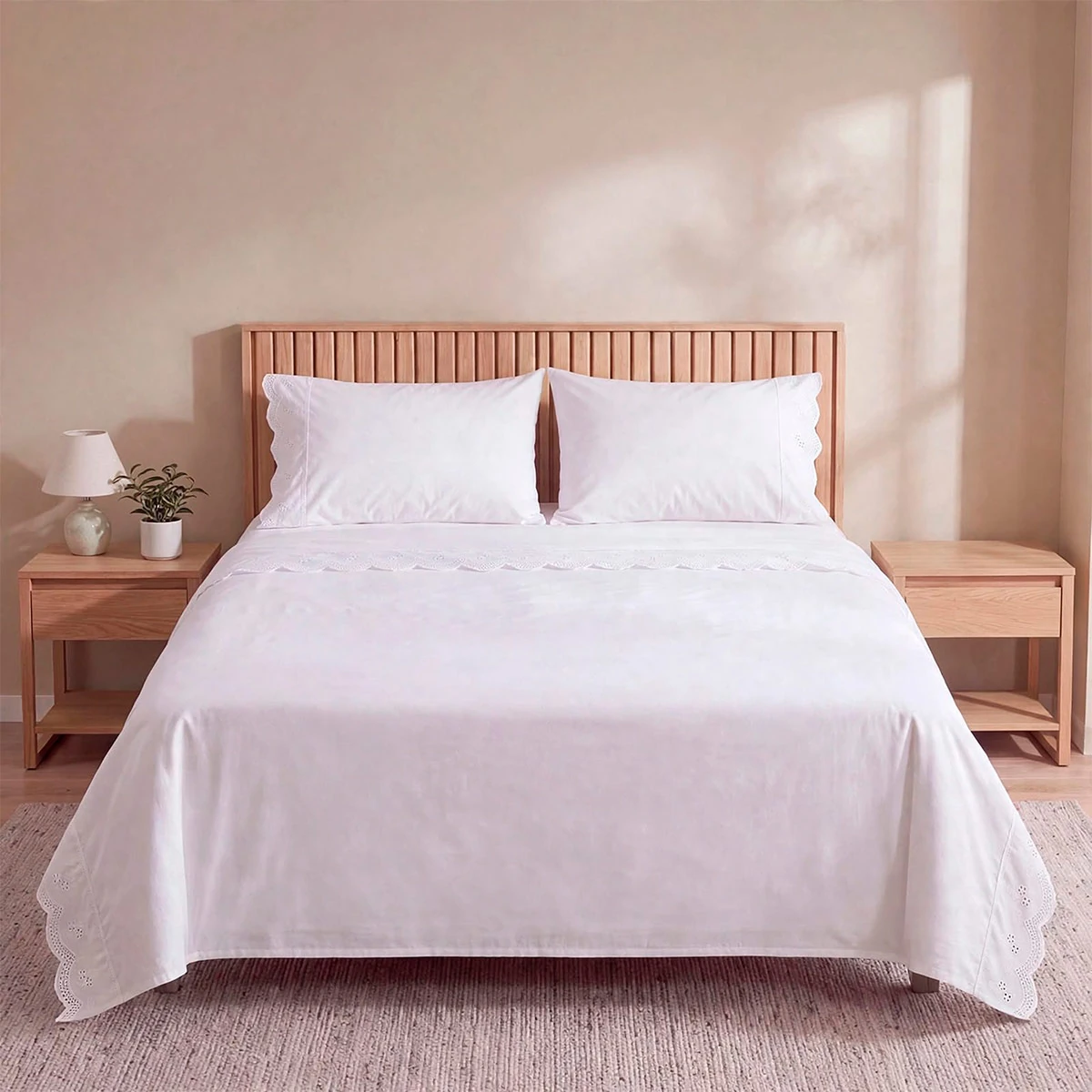 SET DE SÁBANAS RIPLEY HOME BRODERIE 2 PLAZAS FORMAS - 1
