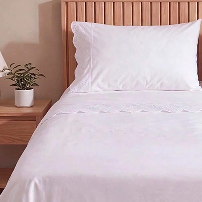 SET SÁBANAS RIPLEY HOME BRODERIE QUEEN ROM FORMAS BLANCO - 3
